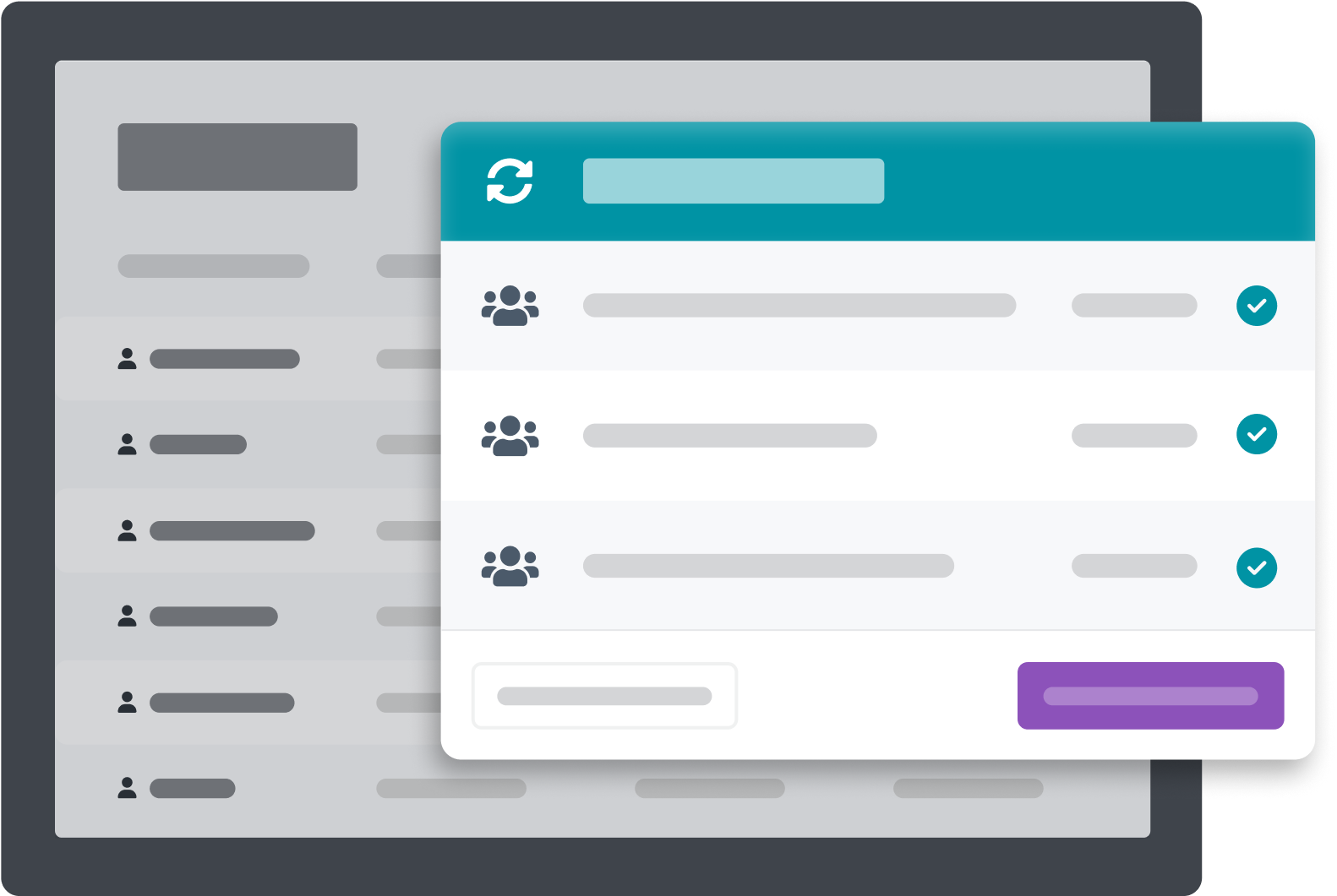 Example roster syncing graphic