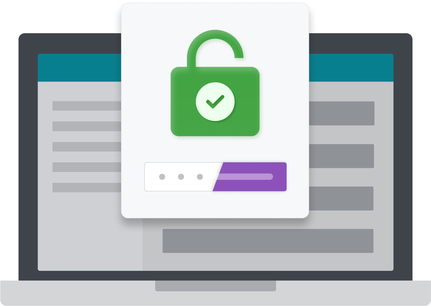 Graphic of an account unlocking