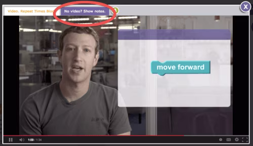 Shows where to find show notes on videos