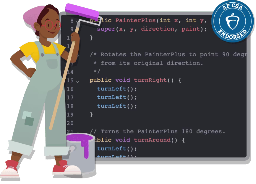 This is the hero image for the AP Computer Science A landing page